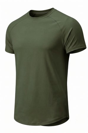 Erkek Spor Tişört Fitness Antrenman Tişörtü Oval Kesim Likralı Süprem Reglan Kol OVAL-T22