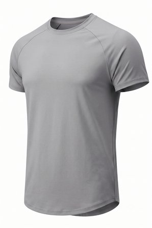 Erkek Spor Tişört Fitness Antrenman Tişörtü Oval Kesim Likralı Süprem Reglan Kol OVAL-T22