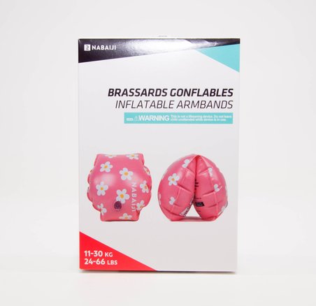 Çocuk Yüzücü Kolluğu - 11 / 30 Kg - Pembe / Çiçek Baskıl Meridyendukkan Nabaiji