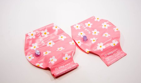 Çocuk Yüzücü Kolluğu - 11 / 30 Kg - Pembe / Çiçek Baskıl Meridyendukkan Nabaiji