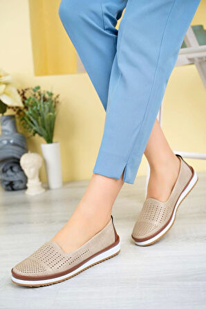 Nesil Shoes Ayzen 130 Vizon Anatomik Kadın Ayakkabı