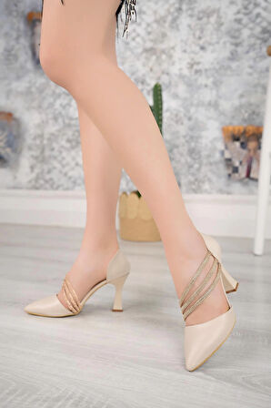 Nesil Shoes Fls 140 Ten Taşlı Topuklu Kadın Stiletto