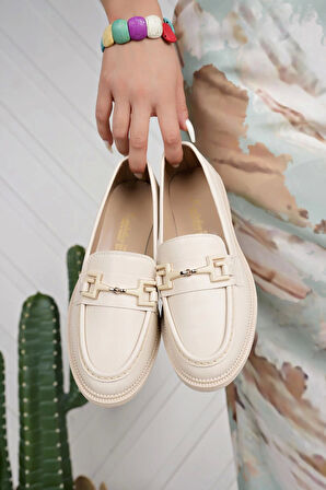 Nesil Shoes Süha 252 Bej Anatomik Kadın Lofer