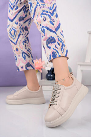 Nesil Shoes Dvm 840 Ten Dili Taşlı Kadın Sneakers