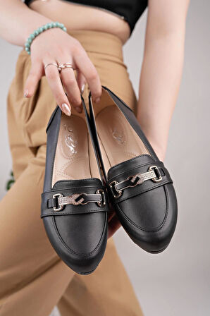 Nesil Shoes Sdf 624 Siyah Günlük Kadın Babet