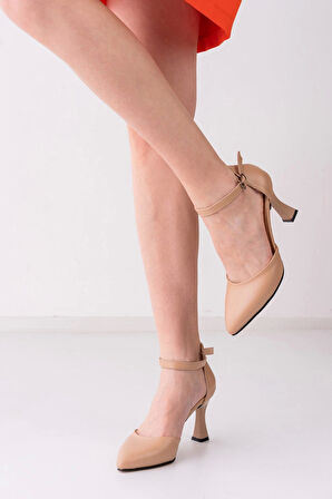 Kadın Peri Nud Cilt Kadeh Topuklu Ayakkabı