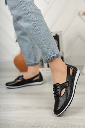 Kadın Loren Siyah Günlük Ortopedik Ayakkabı