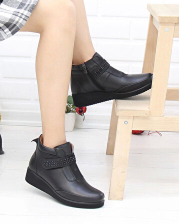 Nesil Shoes Arx 441 Siyah Hakiki Deri Günlük Kadın Bot
