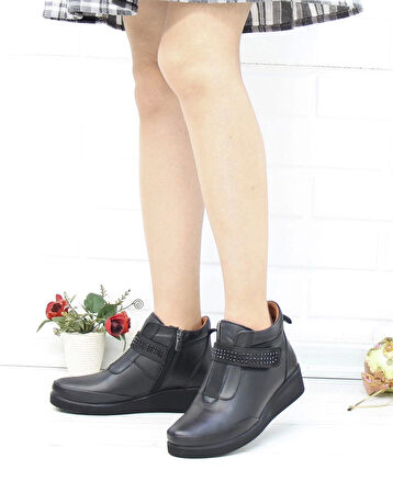 Nesil Shoes Arx 441 Siyah Hakiki Deri Günlük Kadın Bot