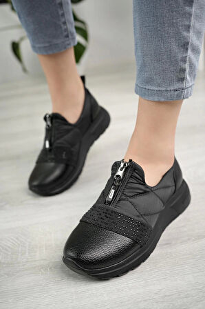 Nesil Shoes Wiss 1710 Siyah Anatomik Kadın Ayakkabı