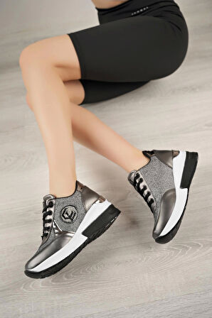 Nesil Shoes Lady 3001 Platin Dolgu Kadın Sneakers
