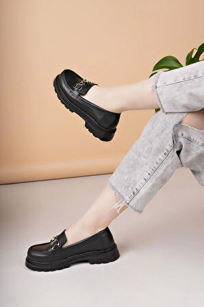 Nesil Shoes Süha 507 Siyah Anatomik Kadın Lofer