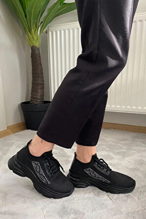 Kadın Fabri Ten Triko Taşlı Spor Ayakkabı & Sneaker