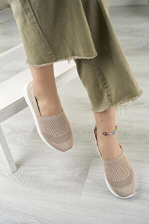 Nesil shoes Aky 055 Nude Triko Yazlık Kadın Ayakkabı