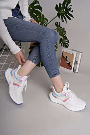 Benetton 11510 Beyaz Memory Foam Kadın Sneakers