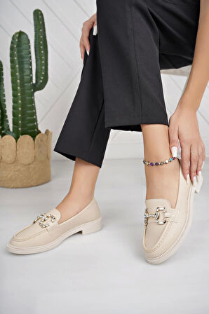 Nesil Shoes Süha 257 Bej Anatomik Kadın Lofer