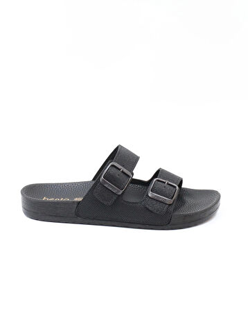 Bento 43001 Siyah Çift Tokalı Anatomik Unisex Terlik
