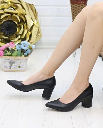 Nesil Shoes Bln 410 Siyah Günlük Topuklu Kadın Ayakkabı