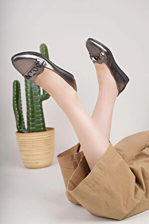 Nesil Shoes Mhd 68 Platin Taşlı Günlük Kadın Babet