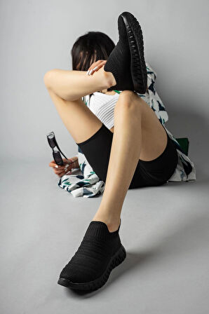 Nesil Shoes Dvm 505 SiyahTriko Kadın Sneakers