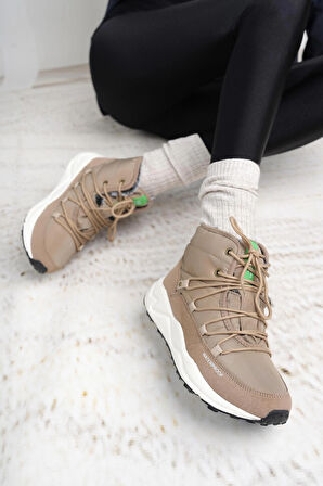 Benetton 11156 Bej Su Geçirmez Kürklü Kadın Spor Bot