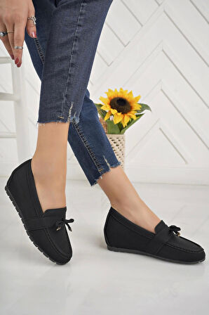 Nesil Shoes Minal GD05 Siyah Gizli Topuk Kadın Ayakkabı