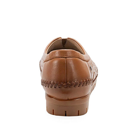 Forelli Twin 23409 Taba Delikli Hakiki Deri Kadın Ayakkabı