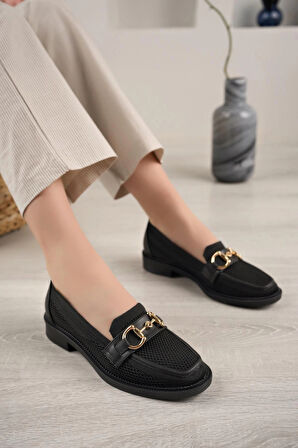 Nesil Shoes Palm 05 Siyah Triko Makosen Kadın Ayakkabı