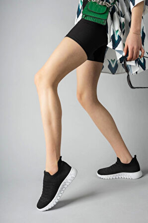 Nesil Shoes Dvm 505 Siyah Beyaz Triko Kadın Sneakers