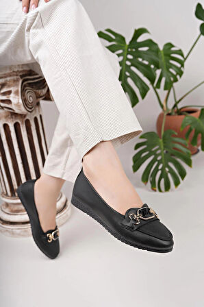 Nesil Shoes Mhd 60 Platin Taşlı Günlük Kadın Babet