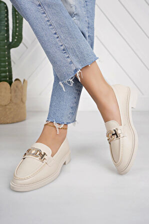 Nesil Shoes Süha 254 Bej Anatomik Kadın Lofer