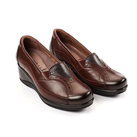 Forelli Rosa 57603 Taba Hakiki Deri Dolgu Kadın Ayakkabı