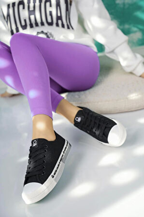 Benetton 70017 Siyah Kısa Kadın Sneakers