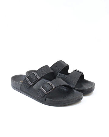 Bento 43001 Siyah Çift Tokalı Anatomik Unisex Terlik
