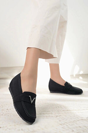 Nesil Shoes Minal GD06 Siyah Gizli Topuk Kadın Ayakkabı