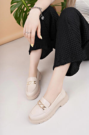 Nesil Shoes Süha 506 Bej Anatomik Kadın Lofer