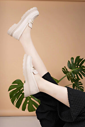 Nesil Shoes Süha 506 Bej Anatomik Kadın Lofer
