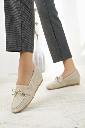 Nesil Shoes Minal GD05 Bej Gizli Topuk Kadın Ayakkabı