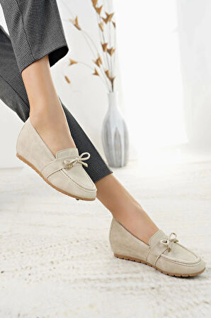 Nesil Shoes Minal GD05 Bej Gizli Topuk Kadın Ayakkabı
