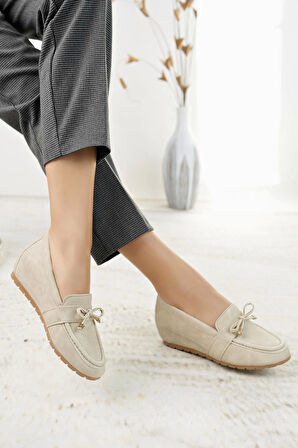 Nesil Shoes Minal GD05 Bej Gizli Topuk Kadın Ayakkabı