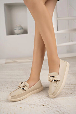 Nesil Shoes Ceylan 57  Ten Zincir Tokalı Kadın Ayakkabı