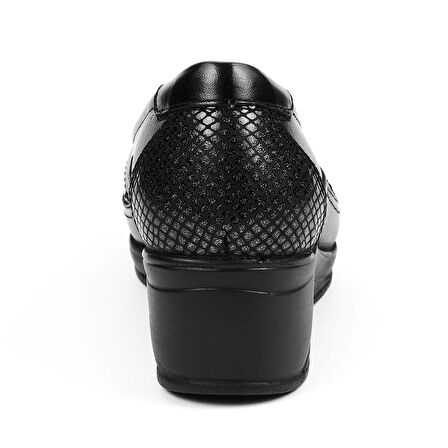 Forelli Rosa 57603 Siyah Hakiki Deri Dolgu Kadın Ayakkabı