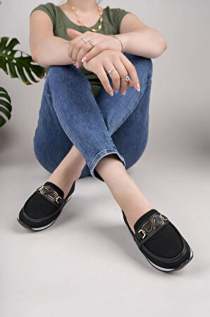 Nesil Shoes Wiss 0272 Siyah Triko Örgü Kadın Ayakkabı