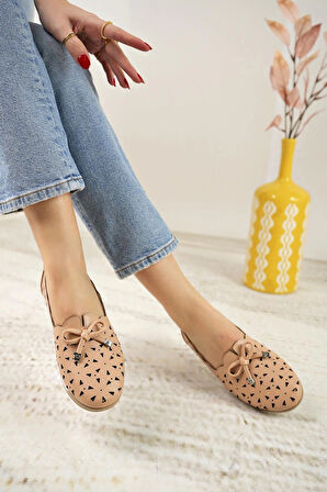 Nesil Shoes Canpa 228 Nude Delikli Yazlık Günlük Kadın Babet