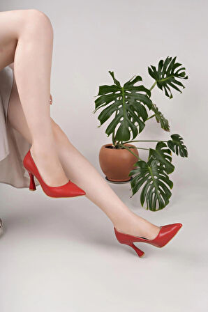 Nesil Shoes Özma 499 Kırmızı Topuklu Kadın Stiletto