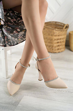 Nesil Shoes Elva 170 Ten Taşlı Topuklu Kadın Ayakkabı