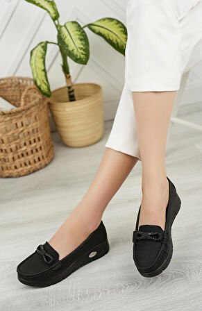 Nesil Shoes Nstar 403 Siyah Kot Anatomik Günlük Kadın Ayakkabı