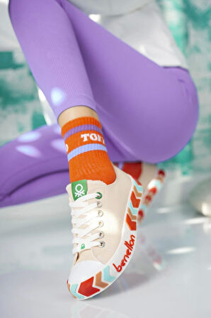 Benetton 30620 Bej Kısa Kadın Sneakers
