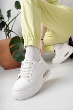 Nesil Shoes Dvm 5750 Beyaz Havalı Taban Kadın Sneakers