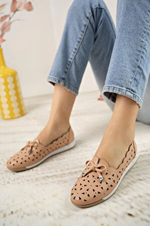 Nesil Shoes Canpa 228 Nude Delikli Yazlık Günlük Kadın Babet